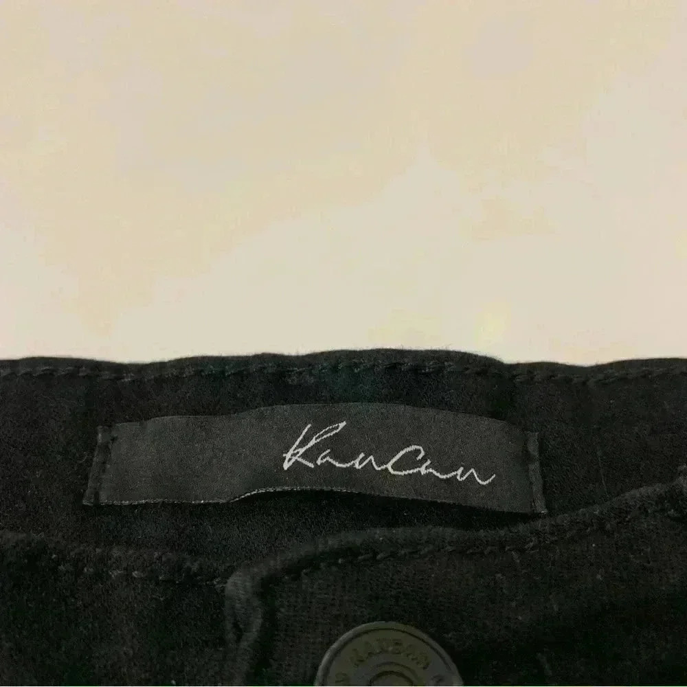 KanCan Black Cut Off Fringe Jean Denim Shorts Size 26 - Picture 2 of 9